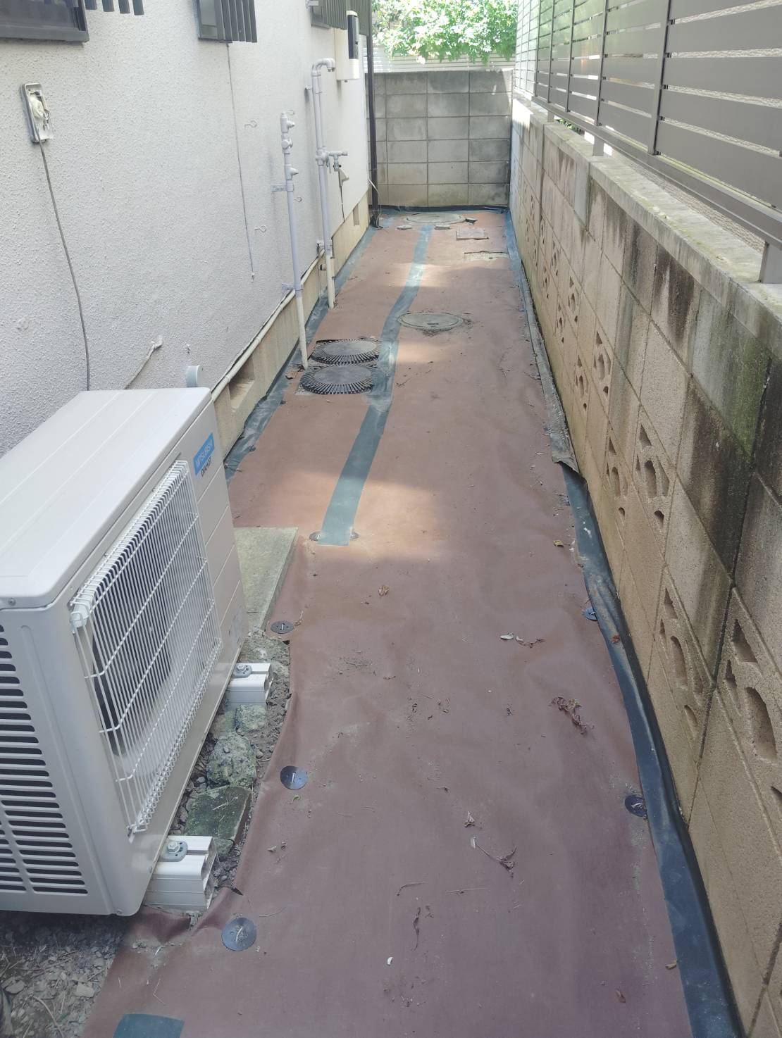 手作業で根から除草